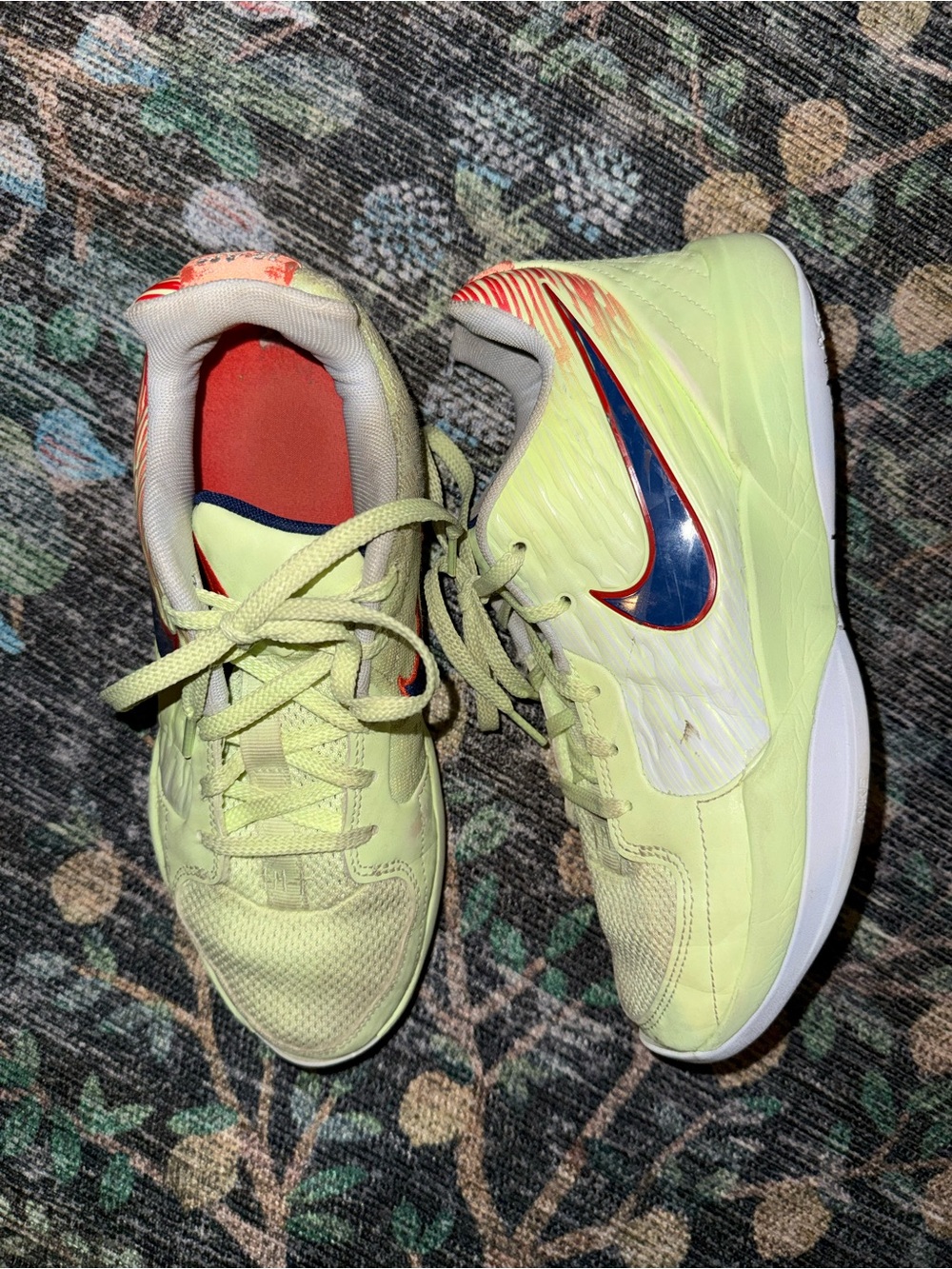 Nike JA Virtuoso basketball shoes lime green navy blue youth boys 7